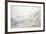 View of Buildings in a Walled Enclosure with Mountains in the Background (Graphite on White Wove Pa-Charles Francois Daubigny-Framed Giclee Print