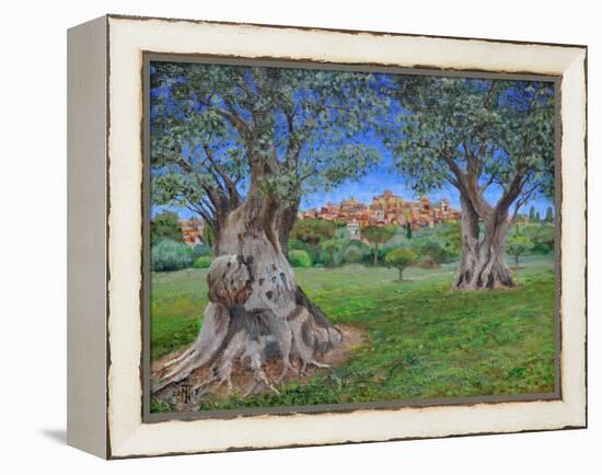 View of Cagnes Sur Mer from Renoir's garden, 2017-Trevor Neal-Framed Premier Image Canvas