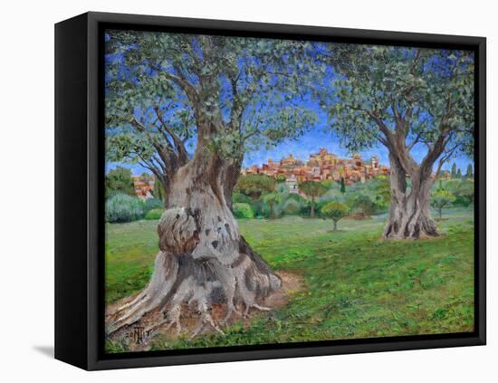 View of Cagnes Sur Mer from Renoir's garden, 2017-Trevor Neal-Framed Premier Image Canvas