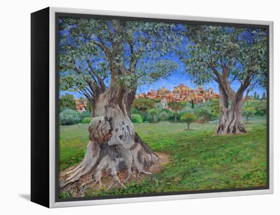 View of Cagnes Sur Mer from Renoir's garden, 2017-Trevor Neal-Framed Premier Image Canvas