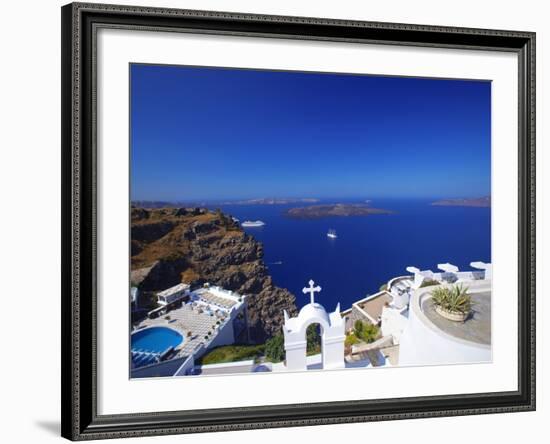 View of Caldera from Imerovigli, Santorini, Cyclades, Greek Islands, Greece, Europe-Sakis Papadopoulos-Framed Photographic Print