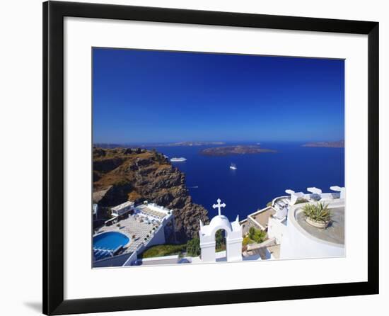 View of Caldera from Imerovigli, Santorini, Cyclades, Greek Islands, Greece, Europe-Sakis Papadopoulos-Framed Photographic Print