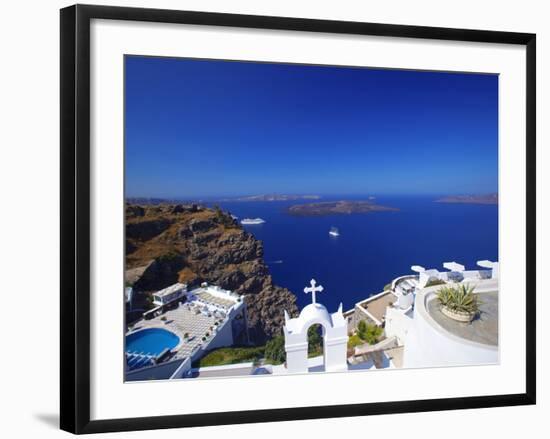 View of Caldera from Imerovigli, Santorini, Cyclades, Greek Islands, Greece, Europe-Sakis Papadopoulos-Framed Photographic Print