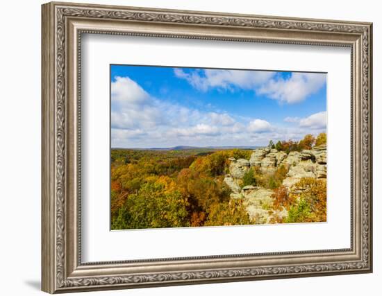 View of Camel Rock and forest, Garden of the Gods Recreation Area, Shawnee National Forest, Illi...-Panoramic Images-Framed Photographic Print