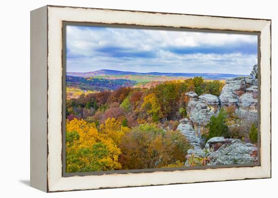 View of Camel Rock and forest, Garden of the Gods Recreation Area, Shawnee National Forest, Illi...-Panoramic Images-Framed Premier Image Canvas