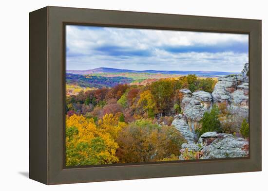 View of Camel Rock and forest, Garden of the Gods Recreation Area, Shawnee National Forest, Illi...-Panoramic Images-Framed Premier Image Canvas