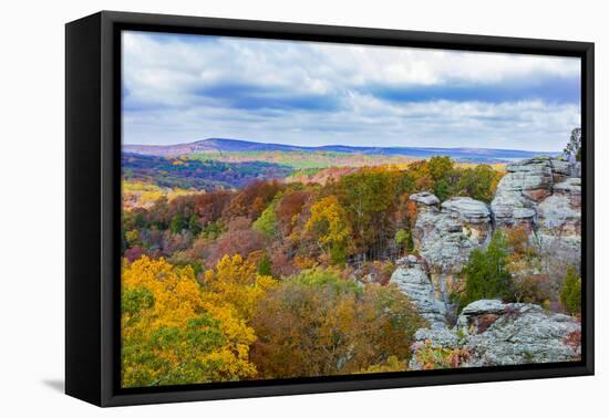 View of Camel Rock and forest, Garden of the Gods Recreation Area, Shawnee National Forest, Illi...-Panoramic Images-Framed Premier Image Canvas