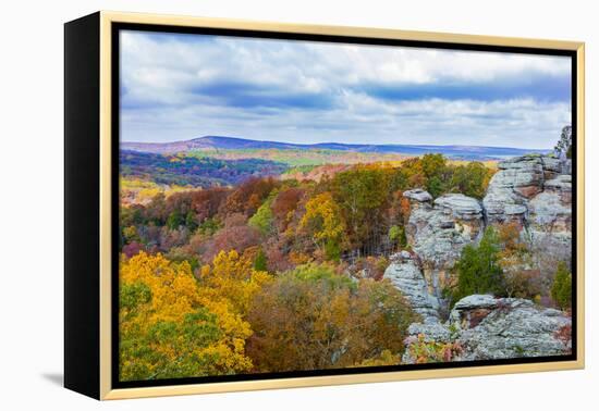 View of Camel Rock and forest, Garden of the Gods Recreation Area, Shawnee National Forest, Illi...-Panoramic Images-Framed Premier Image Canvas