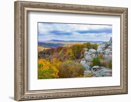 View of Camel Rock and forest, Garden of the Gods Recreation Area, Shawnee National Forest, Illi...-Panoramic Images-Framed Photographic Print