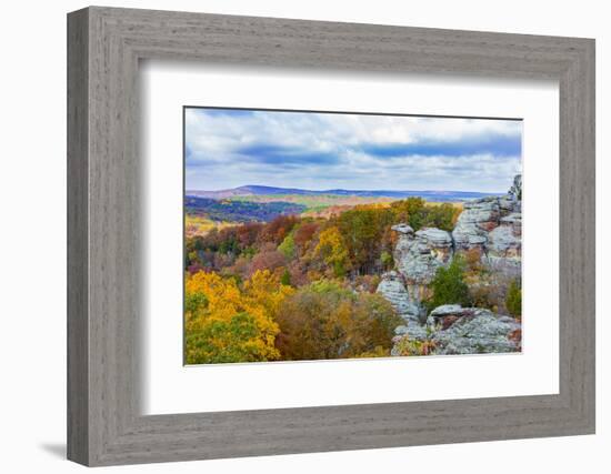 View of Camel Rock and forest, Garden of the Gods Recreation Area, Shawnee National Forest, Illi...-Panoramic Images-Framed Photographic Print