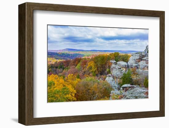 View of Camel Rock and forest, Garden of the Gods Recreation Area, Shawnee National Forest, Illi...-Panoramic Images-Framed Photographic Print