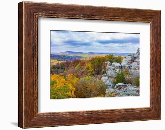 View of Camel Rock and forest, Garden of the Gods Recreation Area, Shawnee National Forest, Illi...-Panoramic Images-Framed Photographic Print