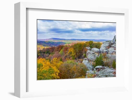 View of Camel Rock and forest, Garden of the Gods Recreation Area, Shawnee National Forest, Illi...-Panoramic Images-Framed Photographic Print