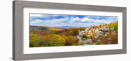 View of Camel Rock and forest, Garden of the Gods Recreation Area, Shawnee National Forest, Illi...-Panoramic Images-Framed Photographic Print