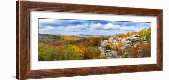 View of Camel Rock and forest, Garden of the Gods Recreation Area, Shawnee National Forest, Illi...-Panoramic Images-Framed Photographic Print