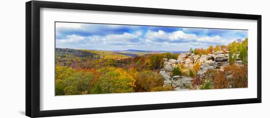 View of Camel Rock and forest, Garden of the Gods Recreation Area, Shawnee National Forest, Illi...-Panoramic Images-Framed Photographic Print