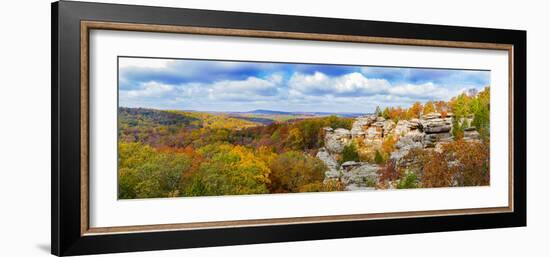 View of Camel Rock and forest, Garden of the Gods Recreation Area, Shawnee National Forest, Illi...-Panoramic Images-Framed Photographic Print