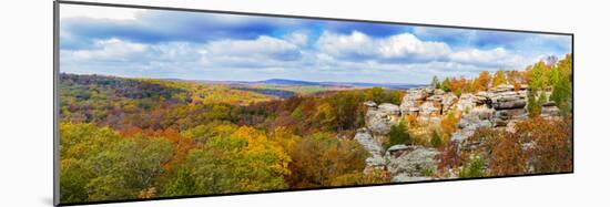 View of Camel Rock and forest, Garden of the Gods Recreation Area, Shawnee National Forest, Illi...-Panoramic Images-Mounted Photographic Print