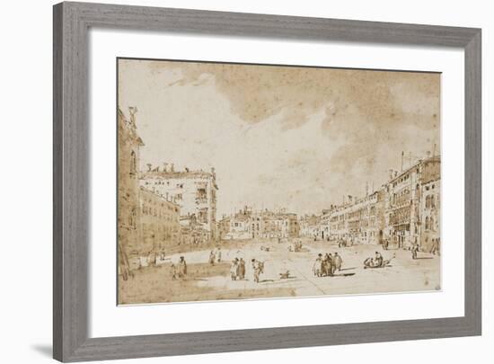 View of Campo San Polo, Venice, ca. 1790-Francesco Guardi-Framed Art Print