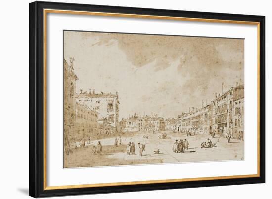 View of Campo San Polo, Venice, ca. 1790-Francesco Guardi-Framed Art Print