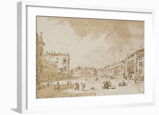 View of Campo San Polo, Venice, ca. 1790-Francesco Guardi-Framed Art Print