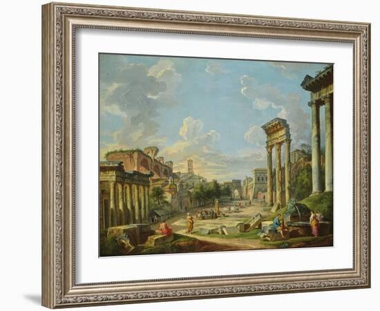 View of Campo Vaccino in Rome, 1740-Giovanni Paolo Pannini-Framed Giclee Print