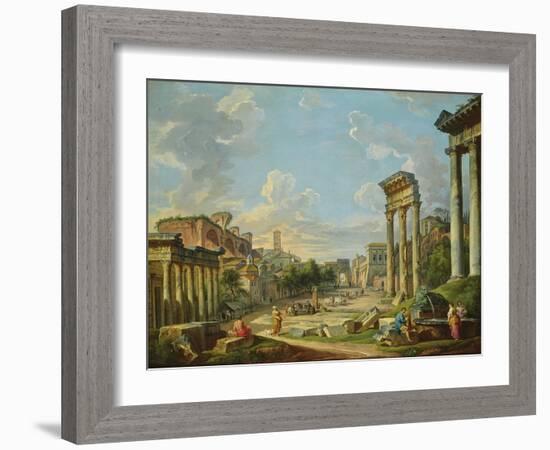 View of Campo Vaccino in Rome, 1740-Giovanni Paolo Pannini-Framed Giclee Print