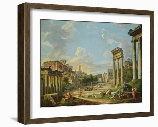 View of Campo Vaccino in Rome, 1740-Giovanni Paolo Pannini-Framed Giclee Print