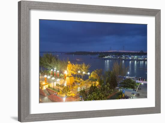 View of Can Tho River at Dusk, Can Tho, Mekong Delta, Vietnam, Indochina, Southeast Asia, Asia-Ian Trower-Framed Photographic Print