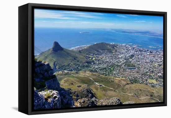 View of Cape Town from top of Table Mountain, Cape Town, South Africa, Africa-G&M Therin-Weise-Framed Premier Image Canvas