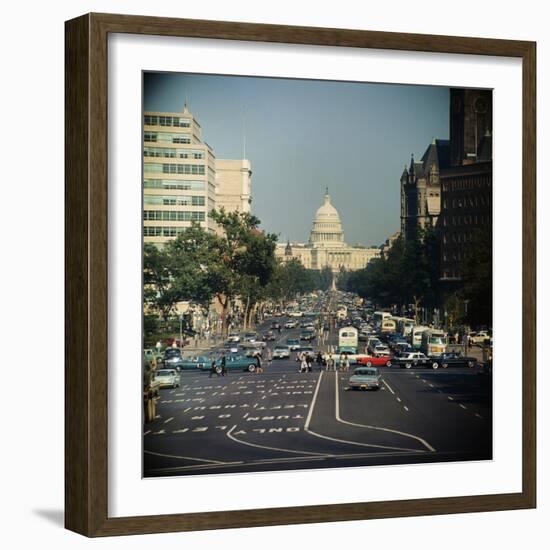 View of Capitol Building on Pennsylvania Avenue-null-Framed Photographic Print