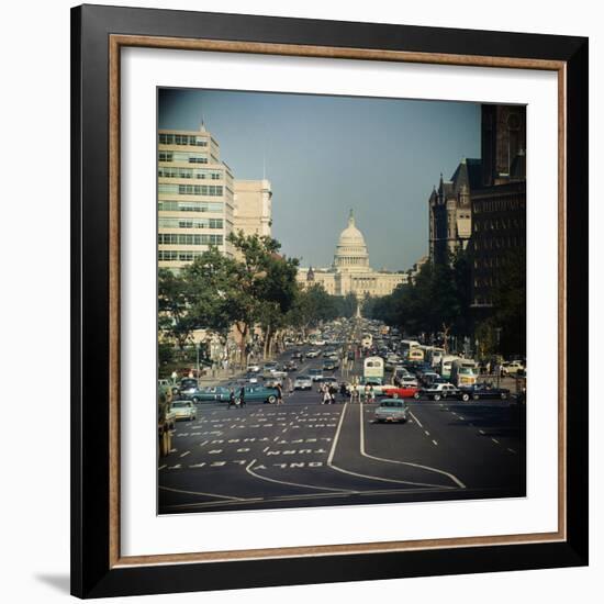 View of Capitol Building on Pennsylvania Avenue-null-Framed Photographic Print