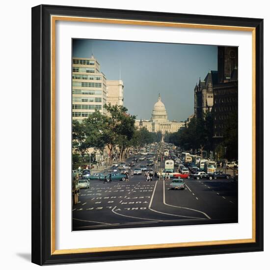 View of Capitol Building on Pennsylvania Avenue-null-Framed Photographic Print