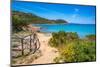 View of Capo Coda Cavallo beach from elevated position, Sardinia, Italy, Mediterranean, Europe-Frank Fell-Mounted Photographic Print