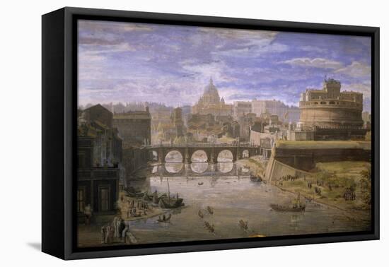 View of Castel Sant'Angelo in Rome-Gaspar van Wittel-Framed Premier Image Canvas