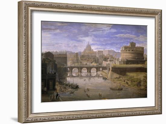 View of Castel Sant'Angelo in Rome-Gaspar van Wittel-Framed Giclee Print