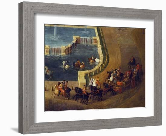 View of Castle and Gardens at Marly-null-Framed Giclee Print