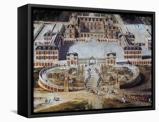 View of Castle and Gardens of Versailles from Avenue De Paris, 1668-Pierre Patel-Framed Premier Image Canvas