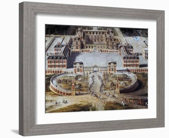 View of Castle and Gardens of Versailles from Avenue De Paris, 1668-Pierre Patel-Framed Giclee Print