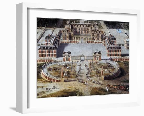 View of Castle and Gardens of Versailles from Avenue De Paris, 1668-Pierre Patel-Framed Giclee Print
