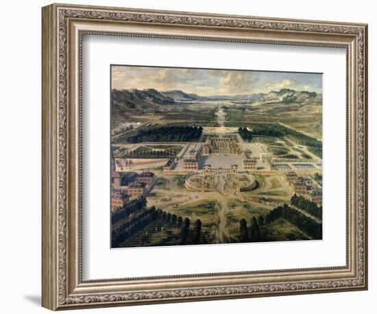 View of Castle and Gardens of Versailles, from Avenue De Paris in 1668-Pierre Patel-Framed Art Print