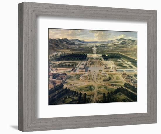 View of Castle and Gardens of Versailles, from Avenue De Paris in 1668-Pierre Patel-Framed Art Print