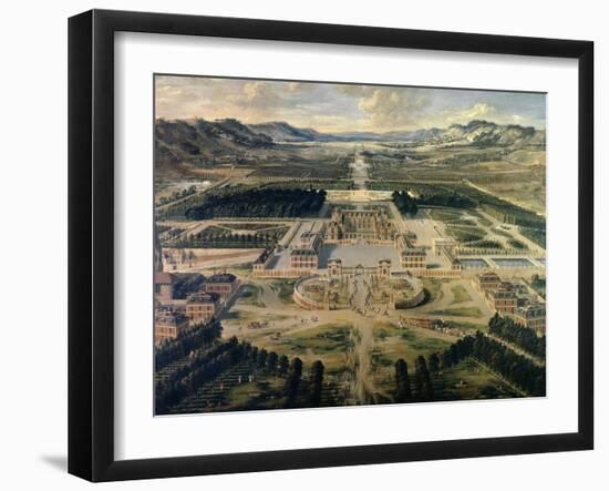 View of Castle and Gardens of Versailles, from Avenue De Paris in 1668-Pierre Patel-Framed Art Print
