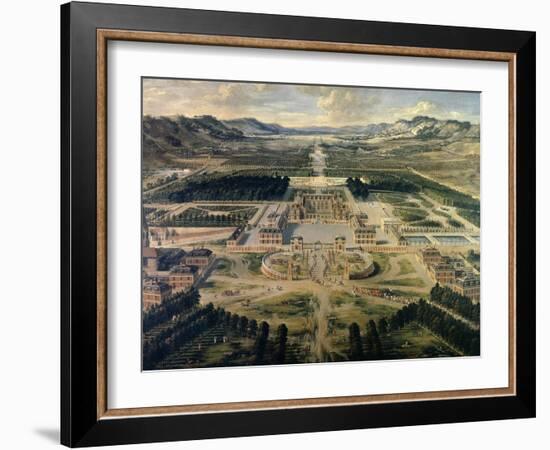 View of Castle and Gardens of Versailles, from Avenue De Paris in 1668-Pierre Patel-Framed Art Print