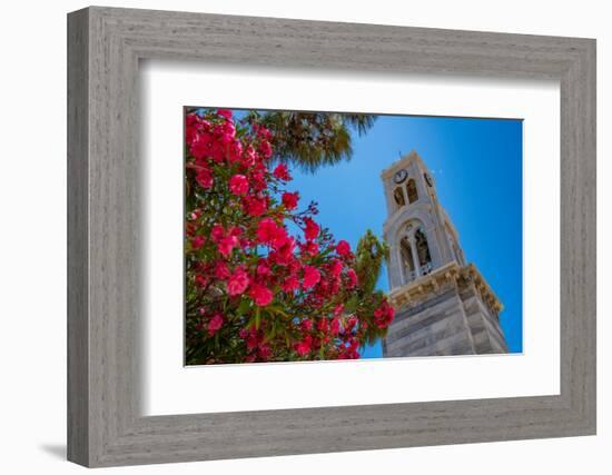 View of Cathedral belltower of Kalimnos, Kalimnos, Dodecanese Islands, Greek Islands, Greece-Frank Fell-Framed Photographic Print