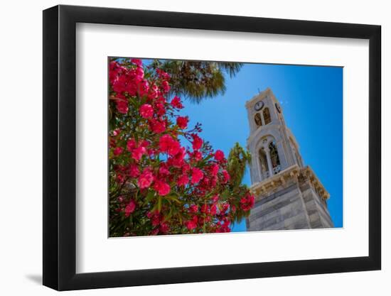 View of Cathedral belltower of Kalimnos, Kalimnos, Dodecanese Islands, Greek Islands, Greece-Frank Fell-Framed Photographic Print