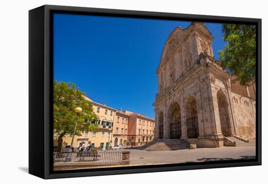 View of Cathedral di San Nicola (Duomo) in Piazza Duomo in Sassari, Sassari, Sardinia-Frank Fell-Framed Premier Image Canvas