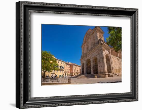 View of Cathedral di San Nicola (Duomo) in Piazza Duomo in Sassari, Sassari, Sardinia-Frank Fell-Framed Photographic Print