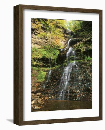 View of Cathedral Falls in Autumn, West Virginia, USA-Adam Jones-Framed Photographic Print