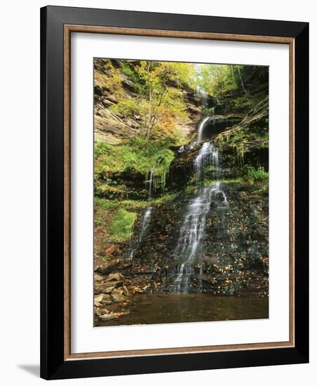 View of Cathedral Falls in Autumn, West Virginia, USA-Adam Jones-Framed Photographic Print